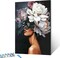 Lady Head Flower Picture Paint by Numbers for Adults - Modern Style Oil Painting Set - Fashion Acrylic Figure Without Frame - 16''W x 20''H